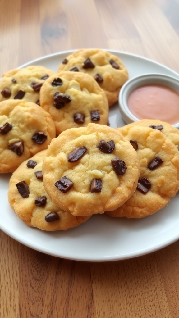 Savory Onion and Mushroom Cookies Savory onion and mushroom cookies on a plate, with a rustic background.